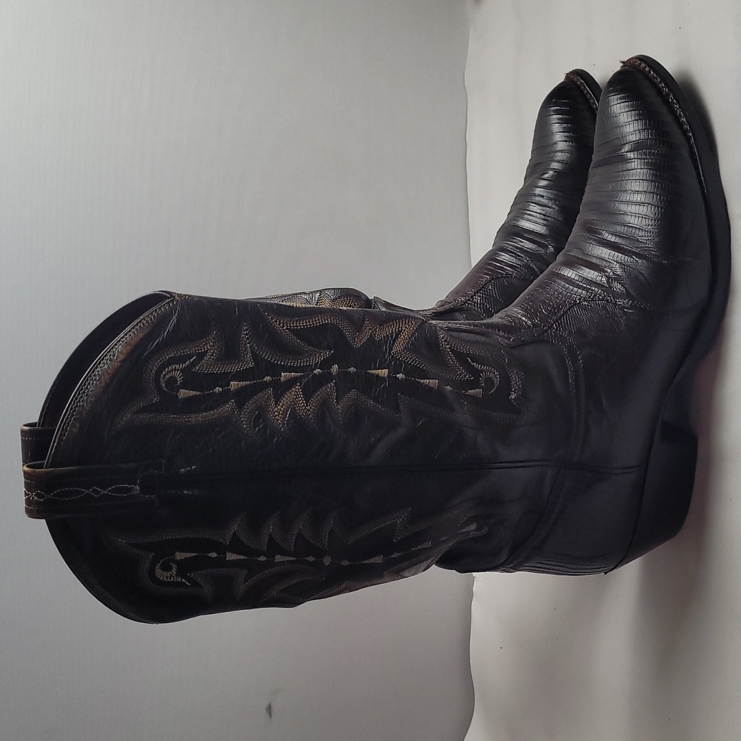 Tony Lama Brown Western Boots Embroidery Print 9
